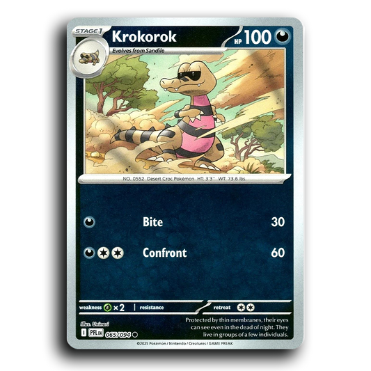 Krokorok (065/094) [Phantasmal Flames] Common Pokemon Card TCG Near Mint NM Reverse Holo