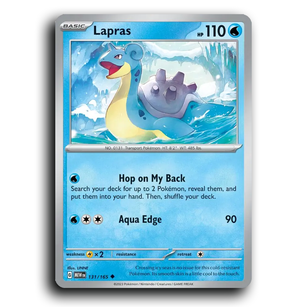 Lapras 131/165 151 Uncommon Pokemon Card TCG Near Mint NM