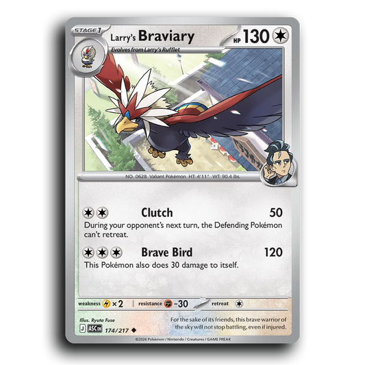Larry's Braviary 174/217 Ascended Heroes Uncommon Pokemon Card TCG Near Mint NM