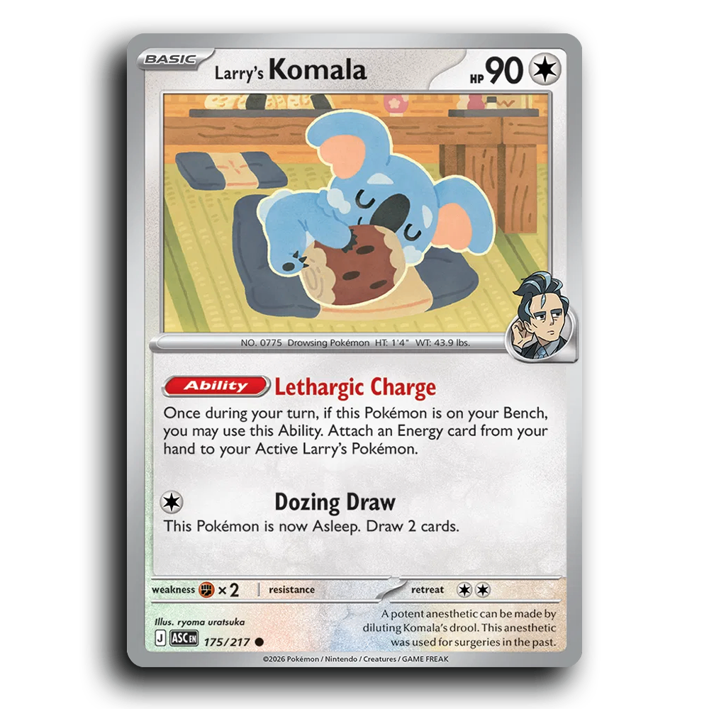 Larry's Komala 175/217 Ascended Heroes Common Pokemon Card TCG Near Mint NM 