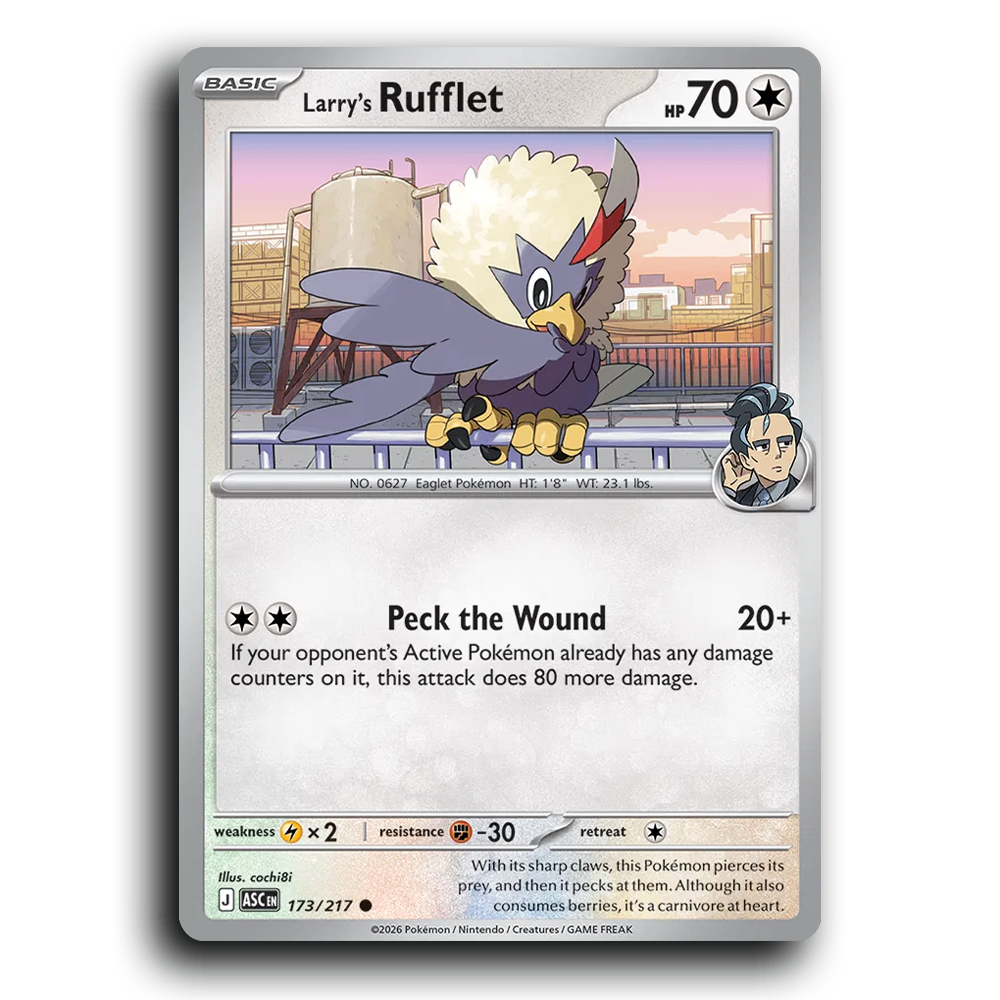 Larry's Rufflet - 173/217 Ascended Heroes Common Pokemon Card TCG Near Mint NM
