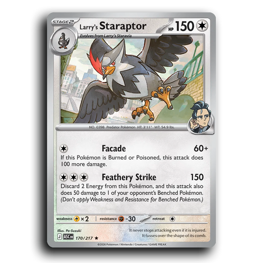 Larry's Staraptor 170/217 Ascended Heroes Rare Pokemon Card TCG Near Mint NM Holofoil