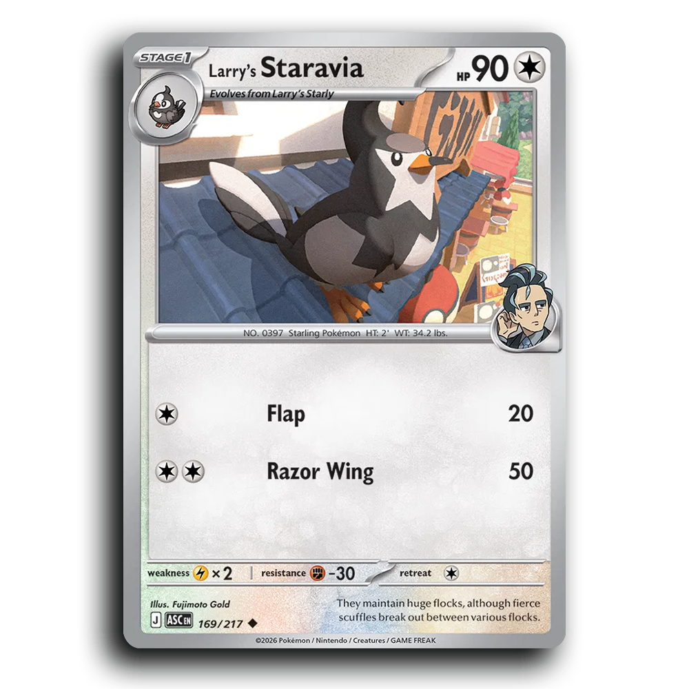 Larry's Staravia 169/217 Ascended Heroes Uncommon Pokemon Card TCG Near Mint NM