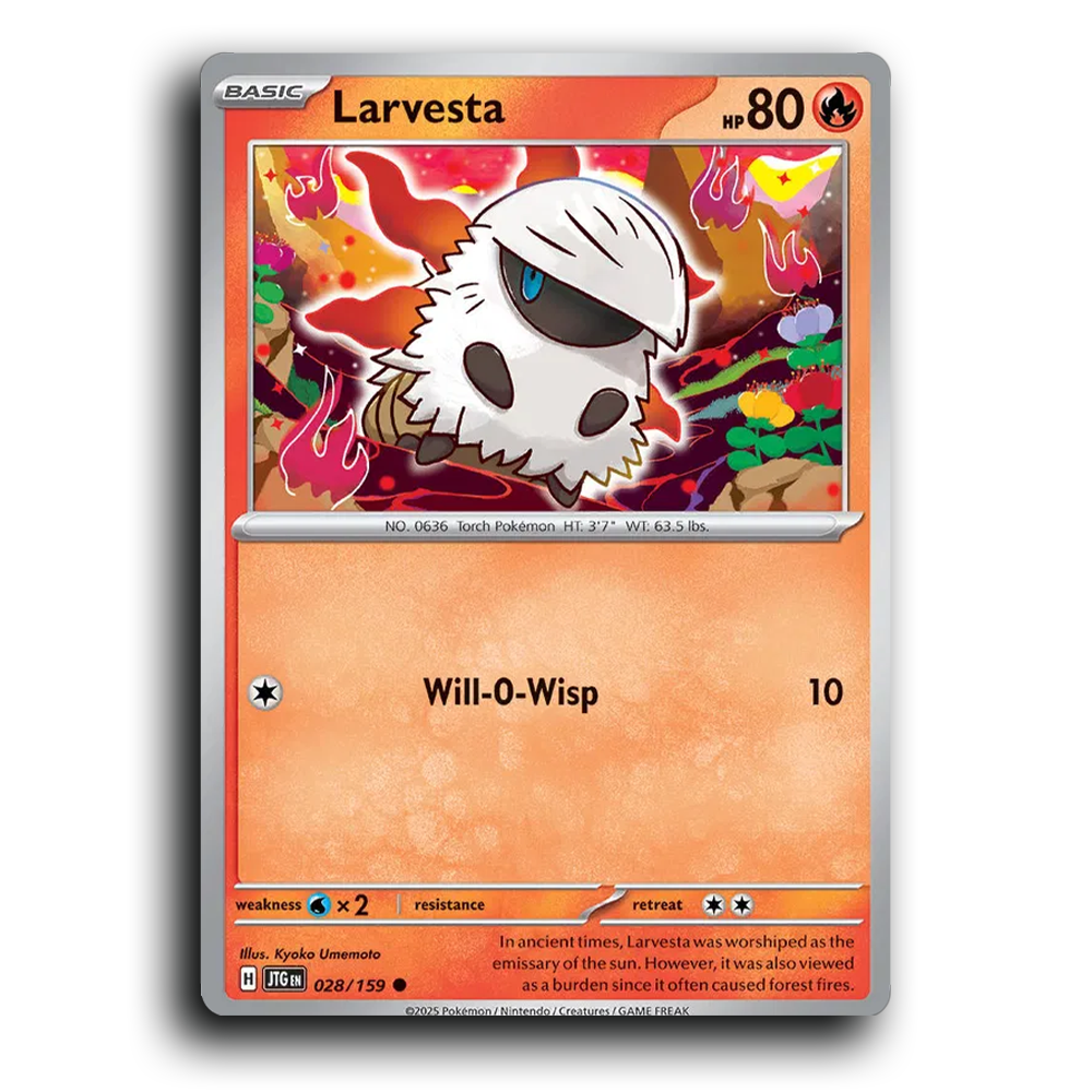 Larvesta 028/159 Journey Together Common Pokemon Card TCG