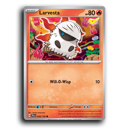 Larvesta 028/159 Journey Together Common Pokemon Card TCG