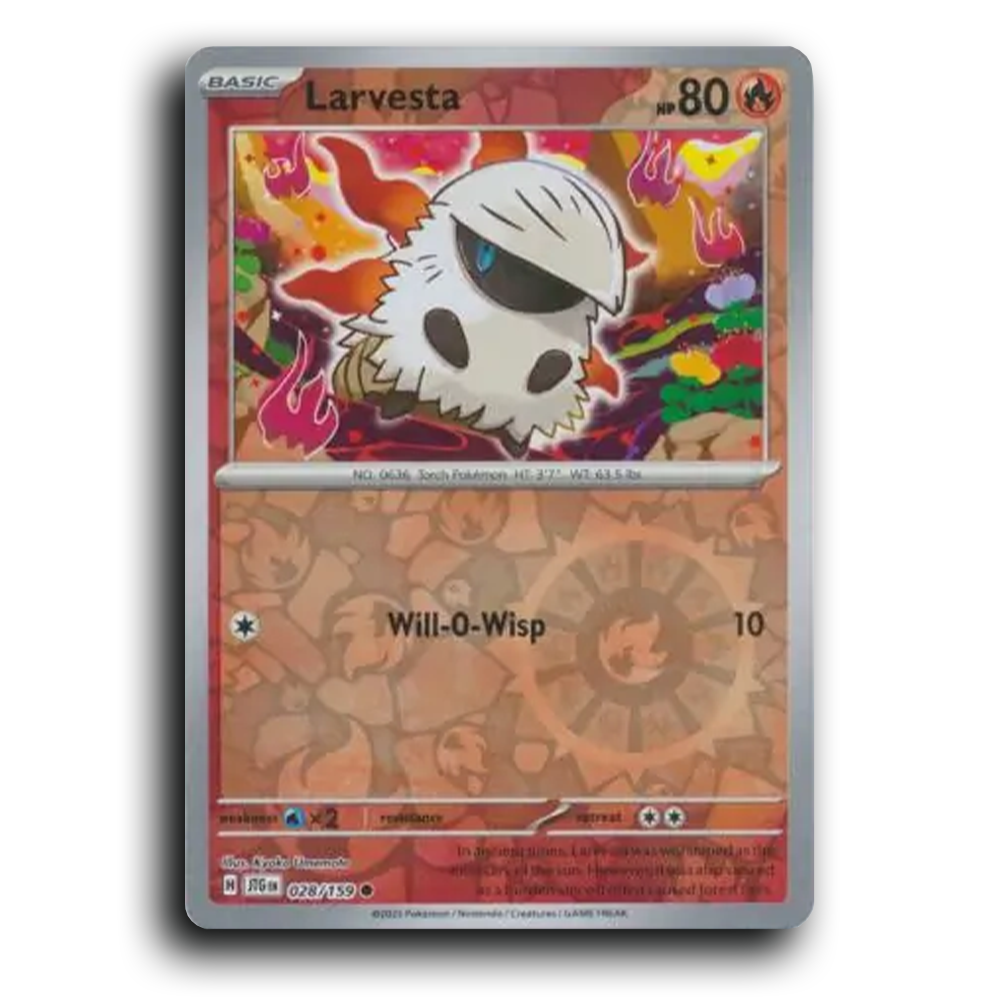Larvesta 028/159 Journey Together Common Pokemon Card TCG Reverse Holo