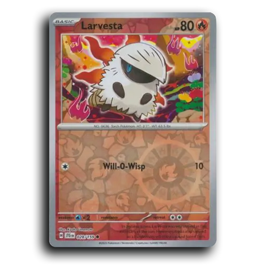 Larvesta 028/159 Journey Together Common Pokemon Card TCG Reverse Holo