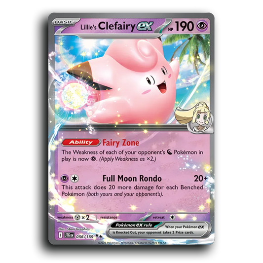 Lillie's Clefairy ex 056/159 Journey Together Double Rare Pokemon Card TCG Holofoil