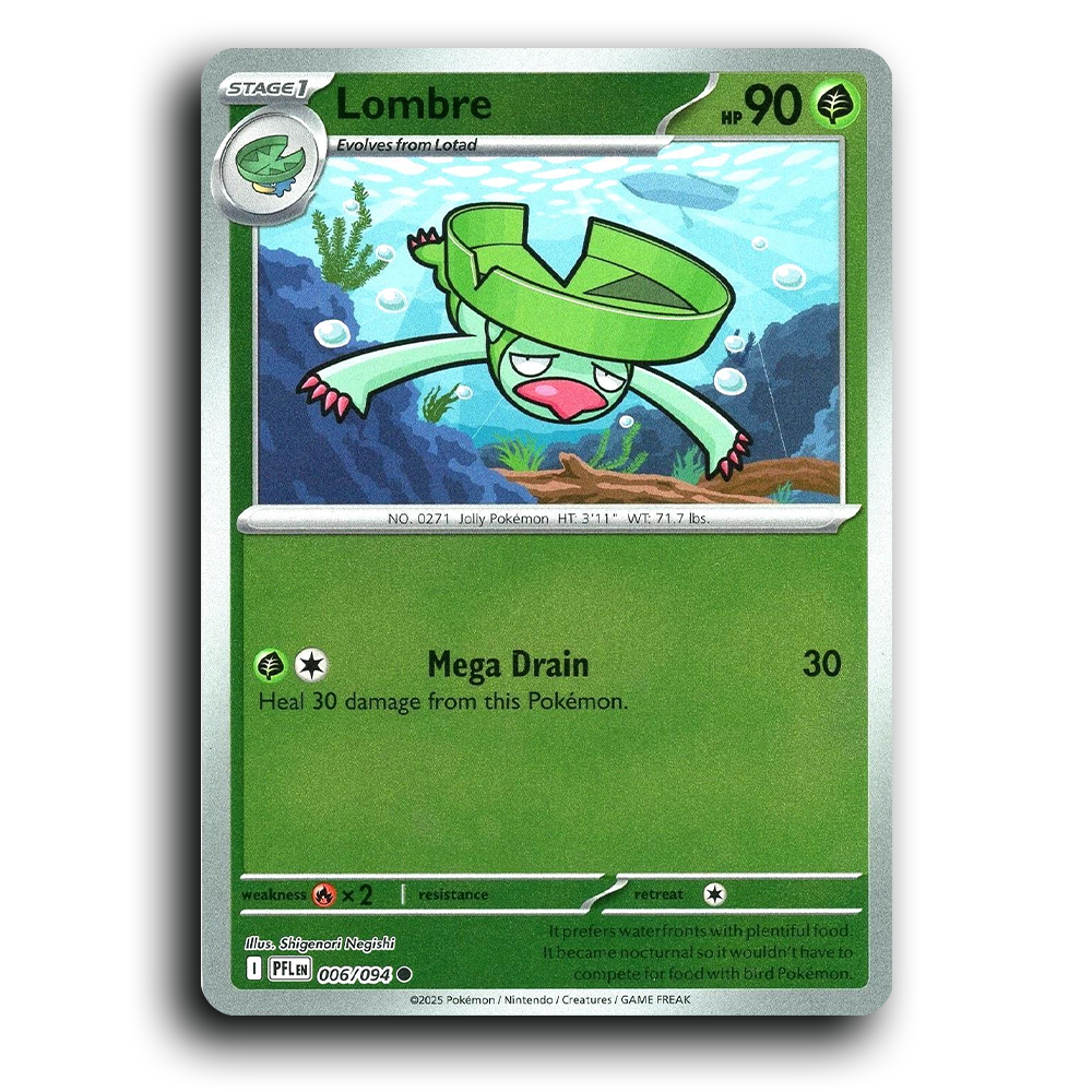 Lombre (006/094) [Phantasmal Flames] Common Pokemon Card TCG Near Mint NM Reverse Holo