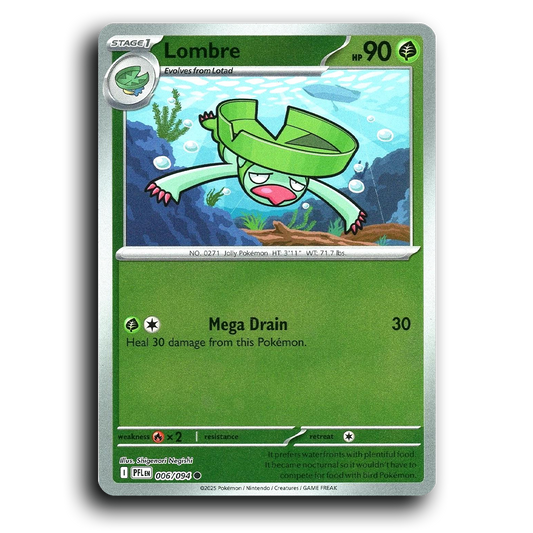 Lombre (006/094) [Phantasmal Flames] Common Pokemon Card TCG Near Mint NM Reverse Holo