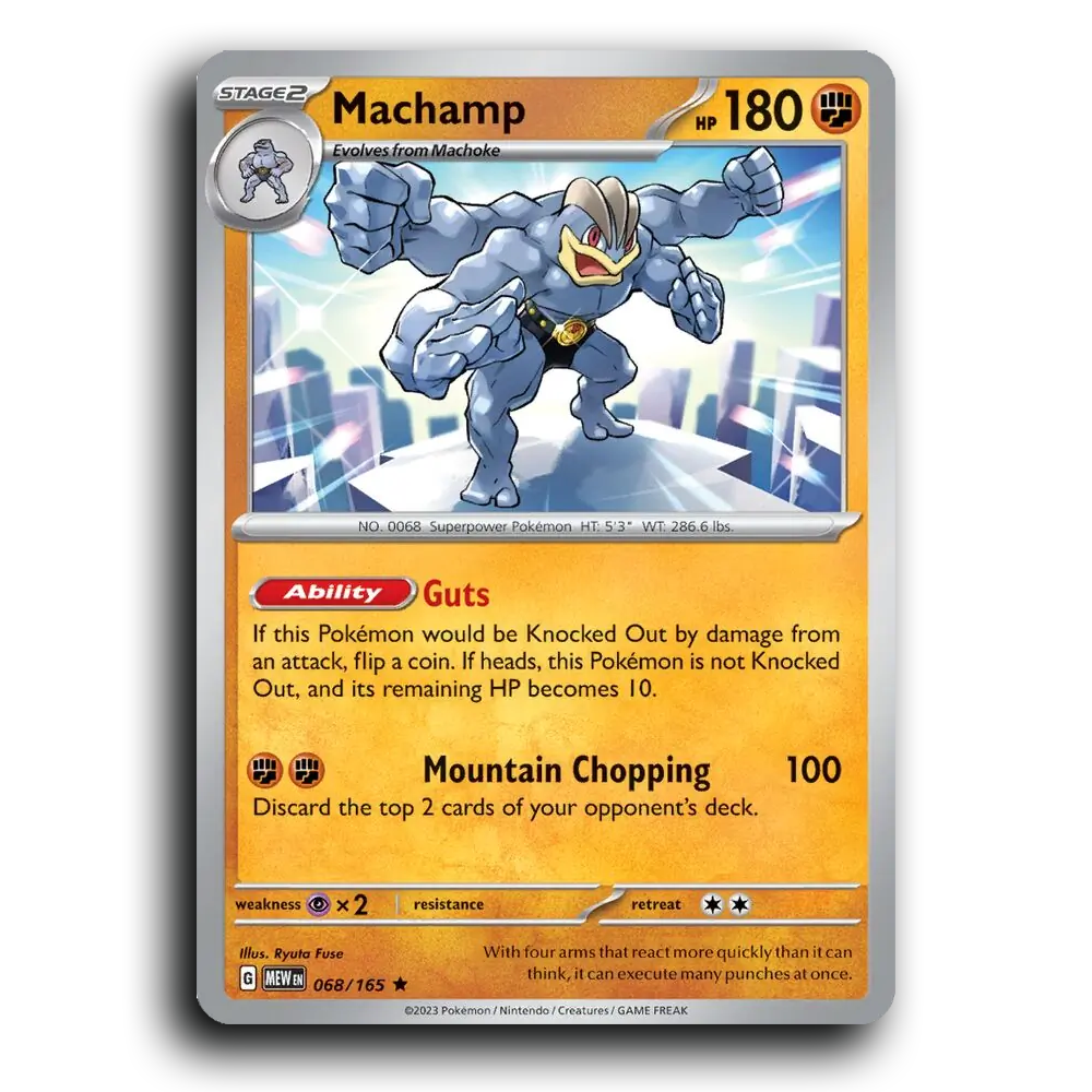 Machamp 068/165 151 Rare Pokemon Card TCG Holofoil NM
