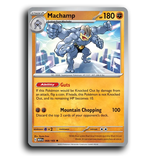 Machamp 068/165 151 Rare Pokemon Card TCG Holofoil NM