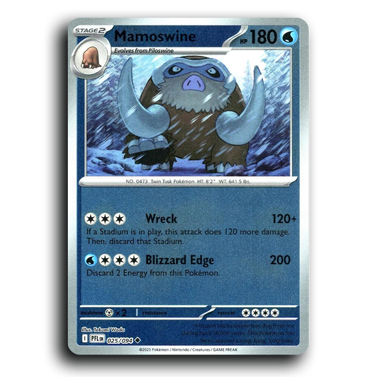 Mamoswine (025/094) [Phantasmal Flames] Uncommon Pokemon Card TCG Near Mint NM Reverse Holo
