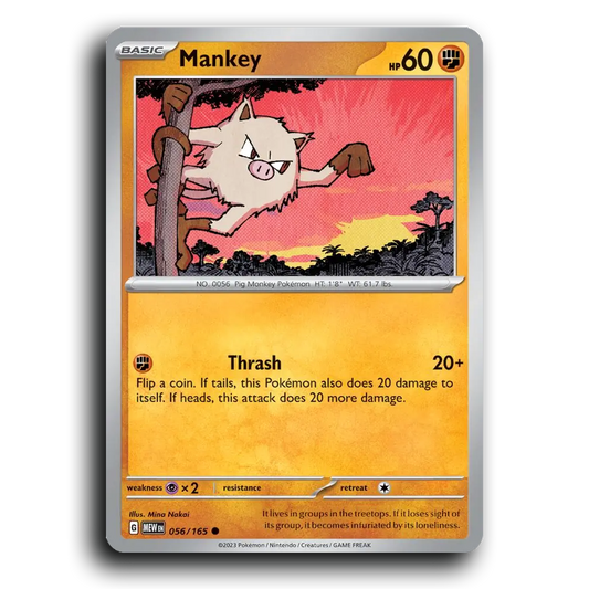 Mankey 056/165 151 Common Pokemon Card TCG