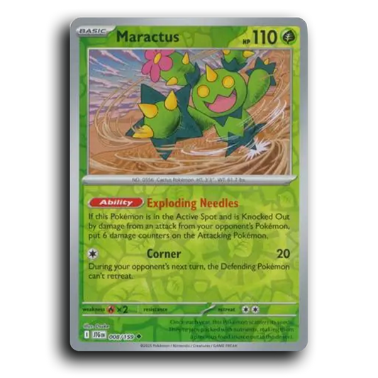 Maractus Journey Together 008/159 Uncommon Reverse Holo Near Mint Pokemon Card TCG
