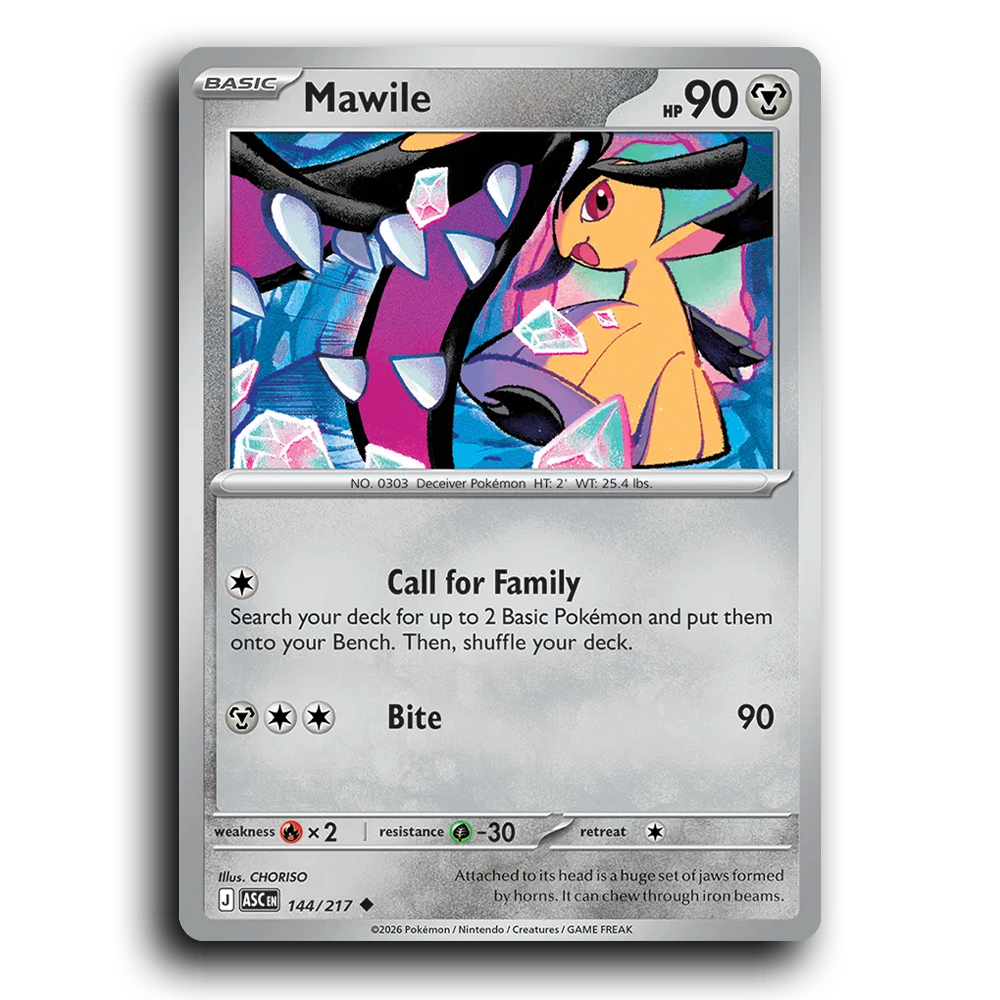 Mawile 144/217 Ascended Heroes Uncommon Pokemon Card TCG Near Mint NM