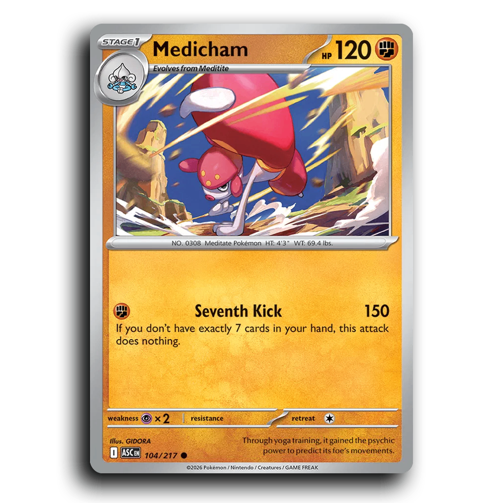Medicham 104/217 Ascended Heroes Common Pokemon Card TCG Near Mint NM 