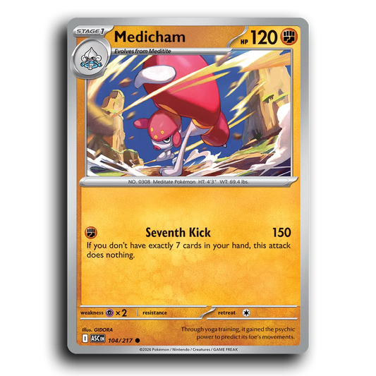 Medicham 104/217 Ascended Heroes Common Pokemon Card TCG Near Mint NM 