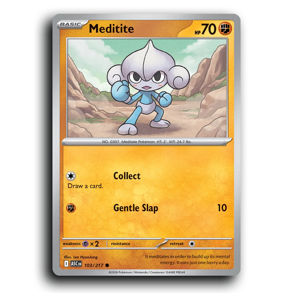 Meditite 103/217 Ascended Heroes Common Pokemon Card TCG Near Mint NM