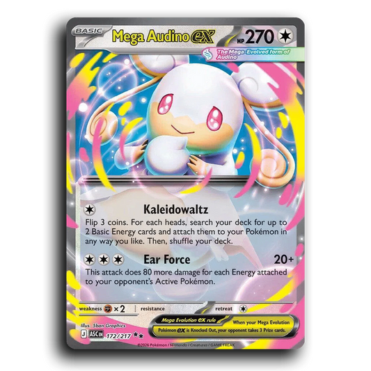 Mega Audino ex 172/217 Ascended Heroes Double Rare Pokemon Card TCG Near Mint NM Holofoil