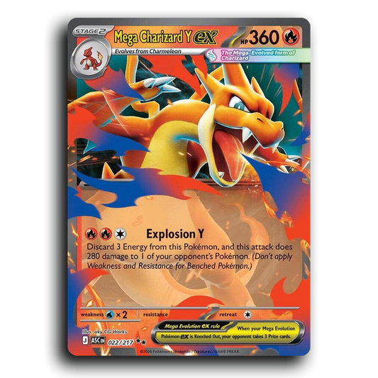 Mega Charizard Y ex 022/217 Ascended Heroes Double Rare Pokemon Card TCG Near Mint NM