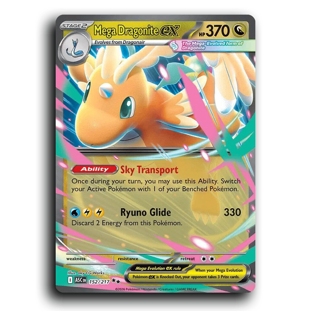 Mega Dragonite ex 152/217 Ascended Heroes Double Rare Pokemon Card TCG  Near Mint NM Holofoil