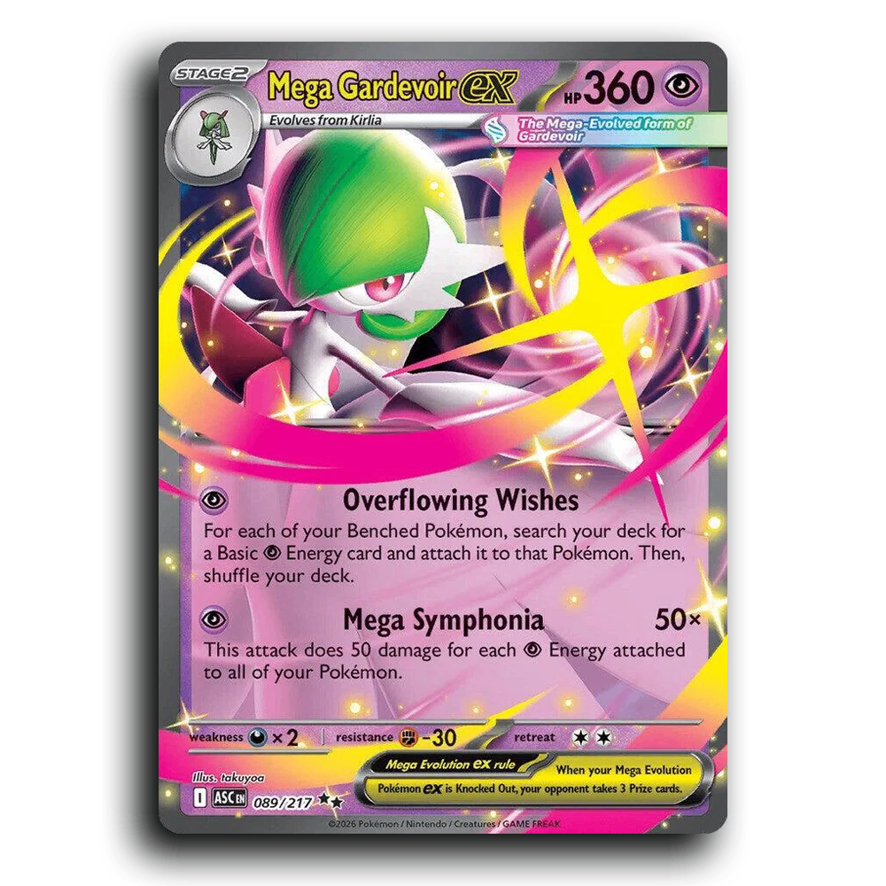 Mega Gardevoir ex 089/217 Ascended Heroes Double Rare Pokemon Card TCG Near Mint NM Holofoil