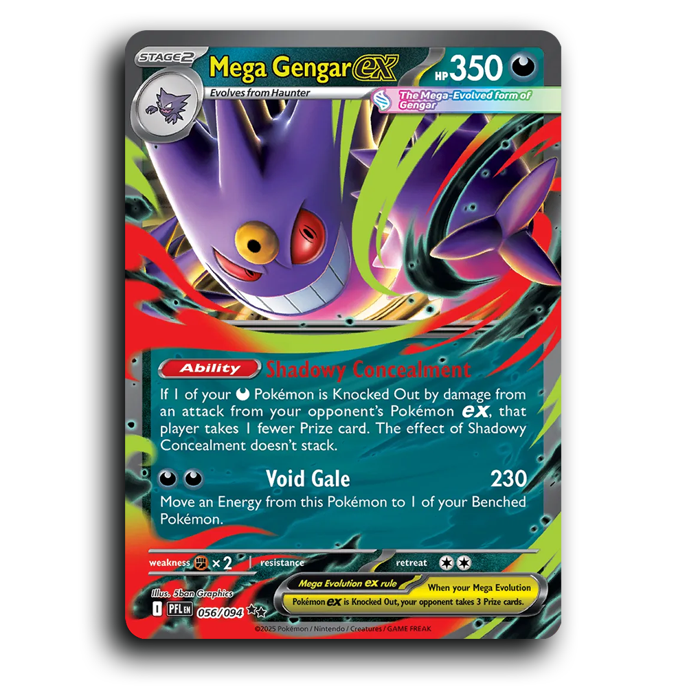 Mega Gengar ex (056/094) [Phantasmal Flames] Double Rare Pokemon Card TCG Near Mint NM Holofoil