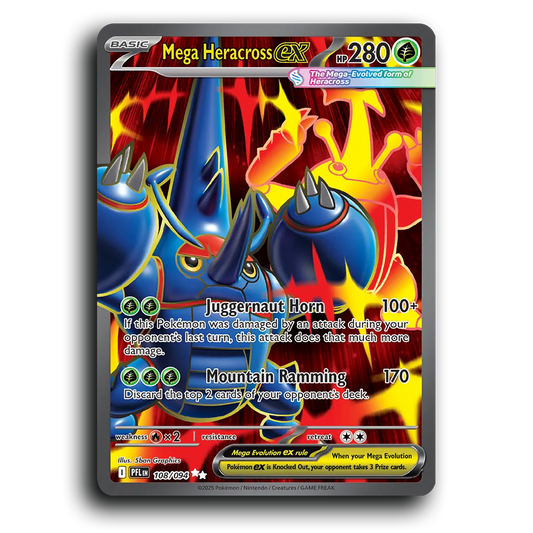 Mega Heracross ex (108/094) [Phantasmal Flames] Ultra Rare Pokemon Card TCG Near Mint NM Holofoil