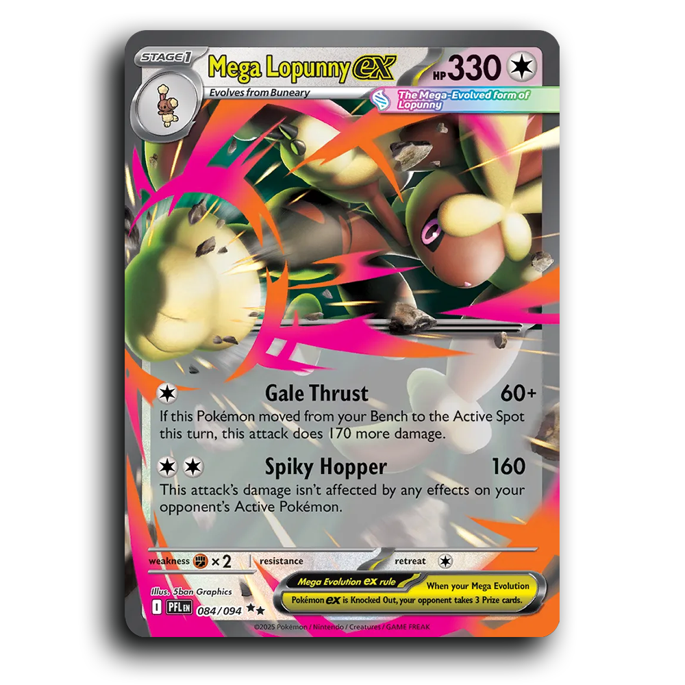 Mega Lopunny ex (084/094) [Phantasmal Flames] Double Rare Pokemon Card TCG Near Mint NM Holofoil