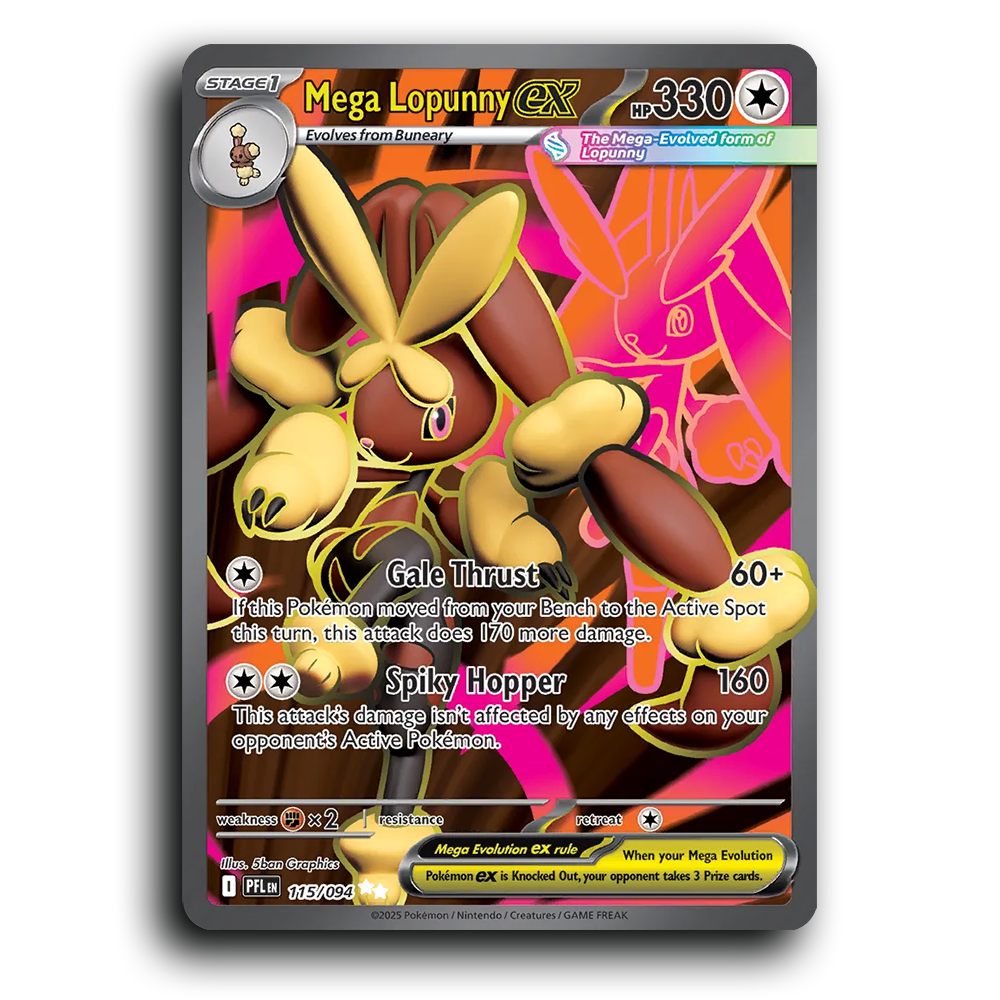 Mega Lopunny ex (115/094) [Phantasmal Flames] Ultra Rare Pokemon Card TCG Near Mint NM Holofoil