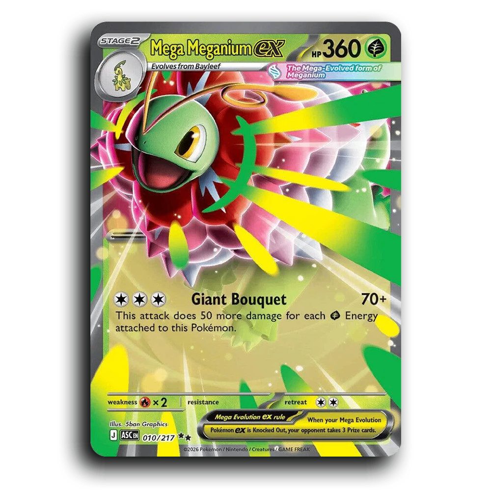 Mega Meganium ex 010/217 Ascended Heroes Double Rare Pokemon Card TCG Near Mint NM