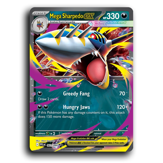 Mega Sharpedo ex (061/094) [Phantasmal Flames] Double Rare Pokemon Card TCG Near Mint NM Holofoil
