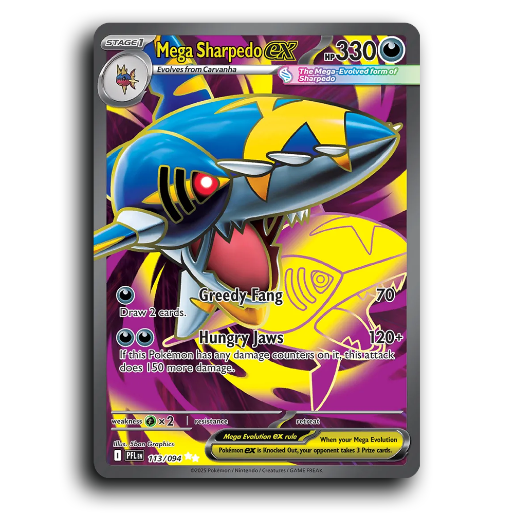 Mega Sharpedo ex (113/094) [Phantasmal Flames] Ultra Rare Pokemon Card TCG Near Mint NM Holofoil