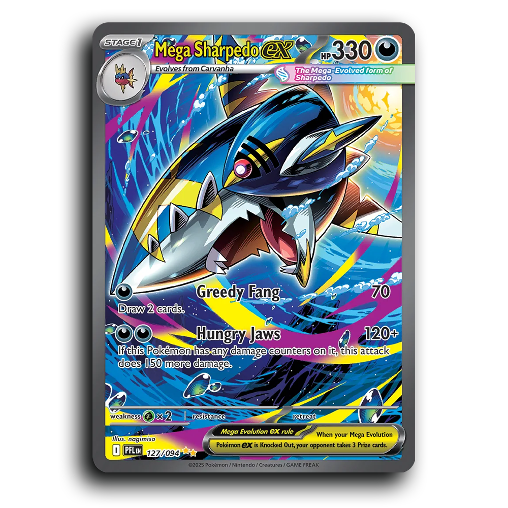 Mega Sharpedo ex (127/094) [Phantasmal Flames] Special Illustration Rare Pokemon Card TCG Near Mint NM Holofoil