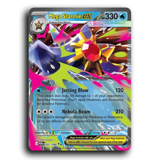 Mega Starmie ex (021/088) [Perfect Order] Double Rare Pokemon Card TCG Near Mint NM Holofoil