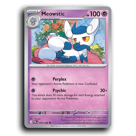 Meowstic (034/088) [Perfect Order] Uncommon Pokemon Card TCG Near Mint NM