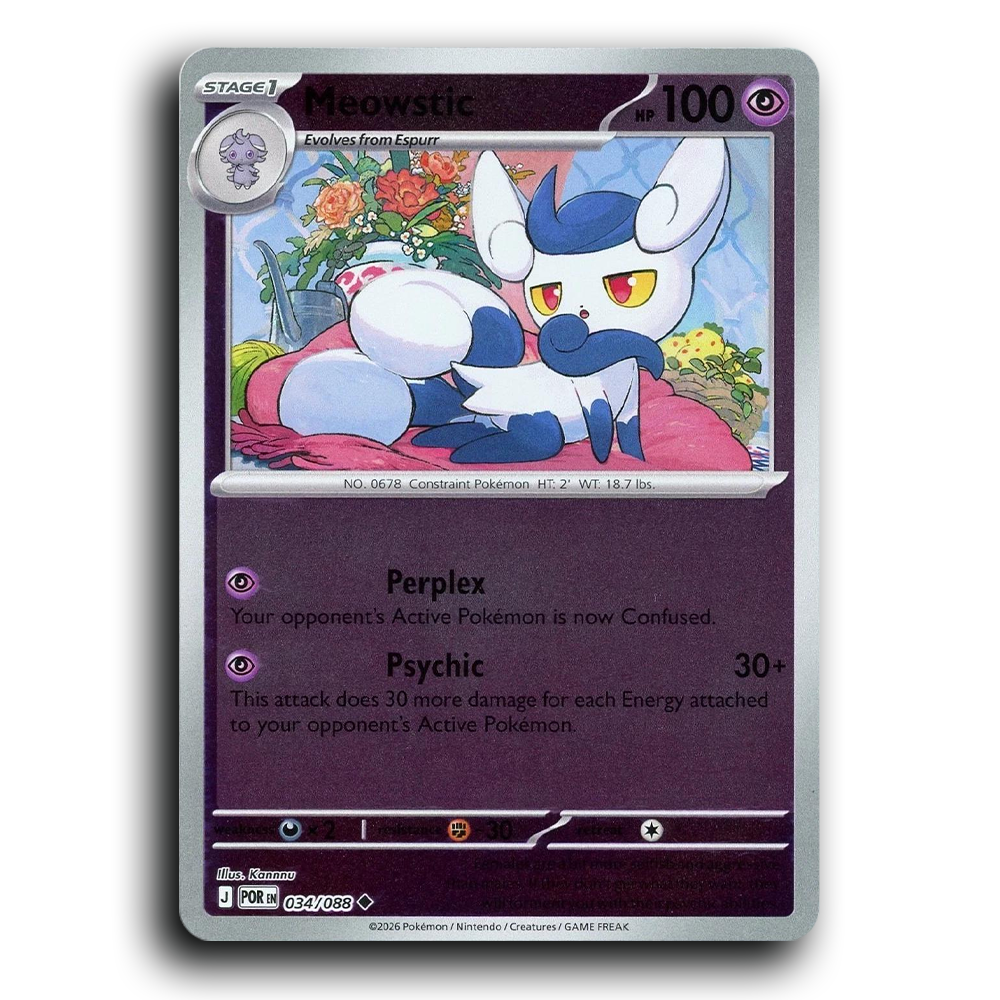 Meowstic (034/088) [Perfect Order] Uncommon Pokemon Card TCG Near Mint NM Reverse Holo
