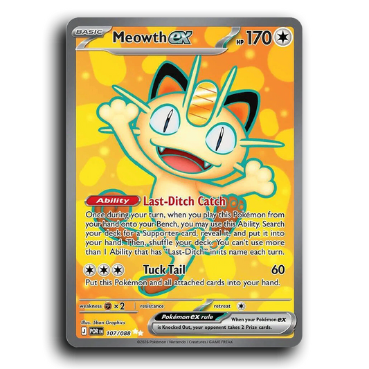 Meowth ex (107/088) [Perfect Order] Ultra Rare Pokemon Card TCG Near Mint NM Holofoil