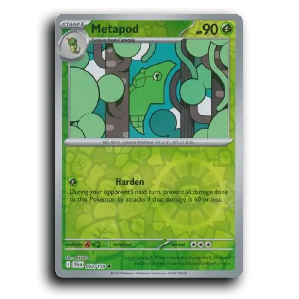 Metapod Journey Together 002/159 Common Reverse Holo Near Mint Pokemon Card TCG