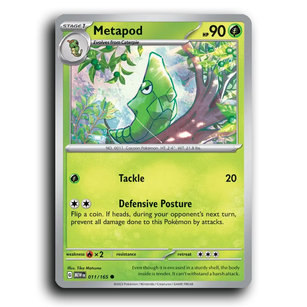 Metapod 011/165 151 Common Pokemon Card TCG