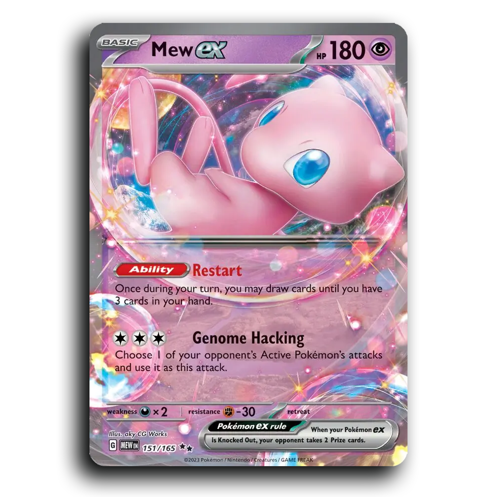 Mew ex 151/165 151 Double Rare Pokemon Card TCG Near Mint NM Holofoil