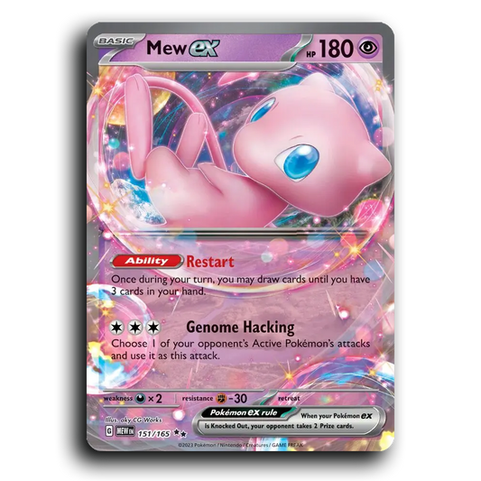Mew ex 151/165 151 Double Rare Pokemon Card TCG Near Mint NM Holofoil