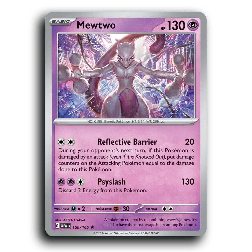 Mewtwo 150/165 151 Rare Pokemon Card TCG Near Mint NM Holofoil