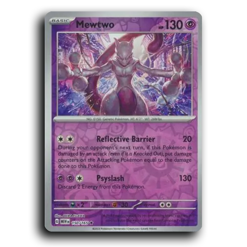 Mewtwo 150/165 151 Rare Pokemon Card TCG Near Mint NM Reverse Holo