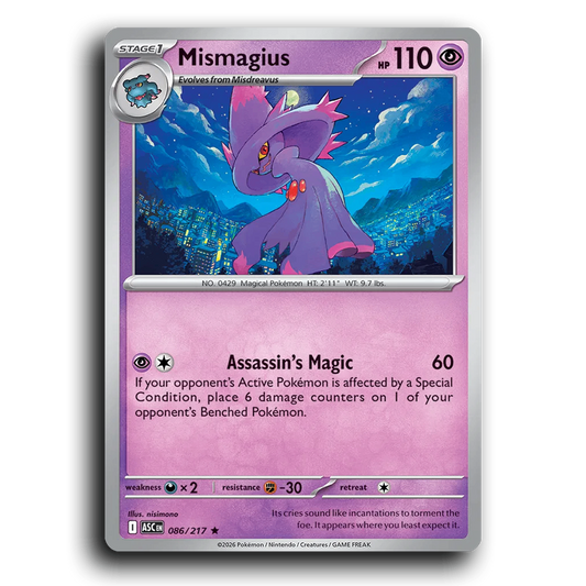 Mismagius 086/217 Ascended Heroes Rare Pokemon Card TCG Near Mint NM Holofoil