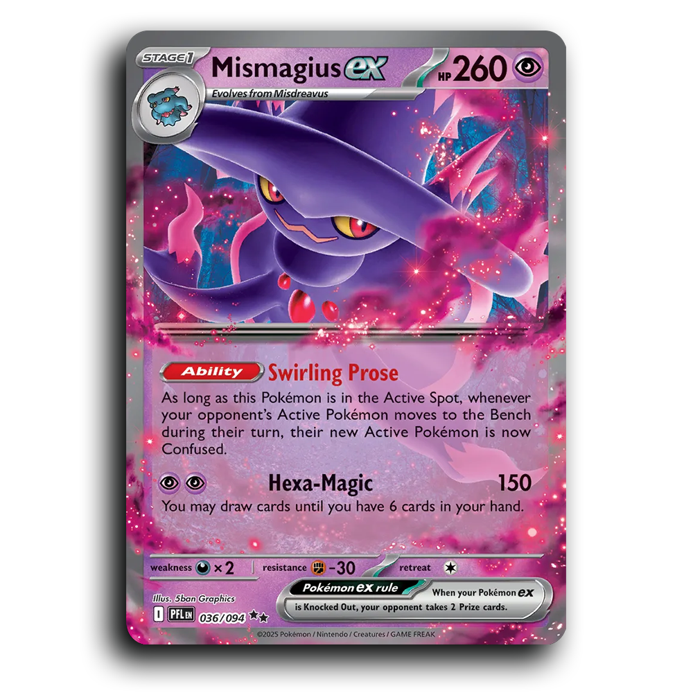 Mismagius ex (036/094) [Phantasmal Flames] Double Rare Pokemon Card TCG Near Mint NM Holofoil
