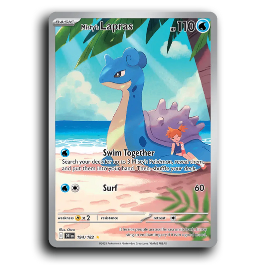 Mistys Lapras 194/182 Destined Rivals Illustration Rare Pokemon Card TCG Holofoil