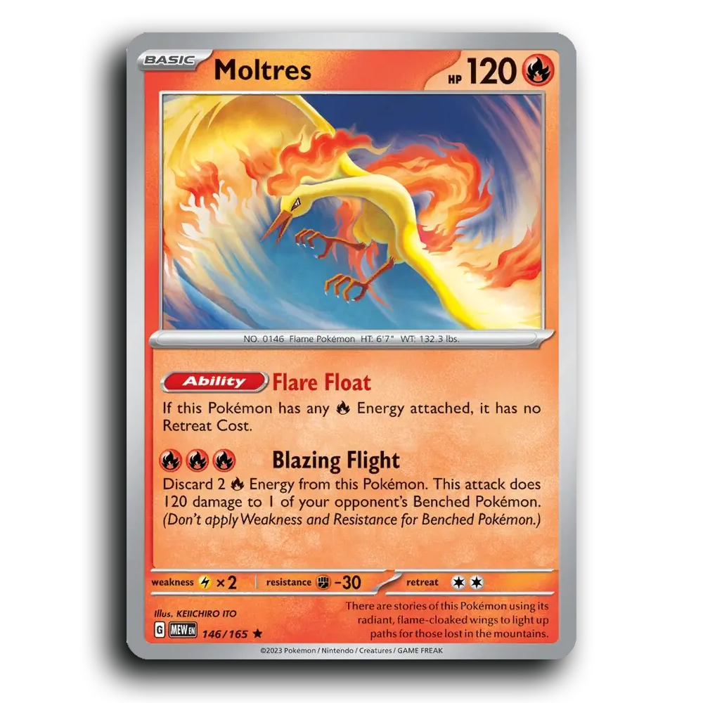 Moltres 146/165 151 Rare Pokemon Card TCG Near Mint NM Holofoil