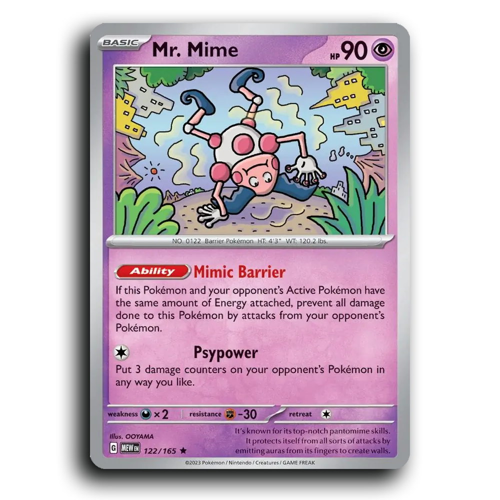 Mr. Mime 122/165 151 Rare Pokemon Card TCG Near Mint NM